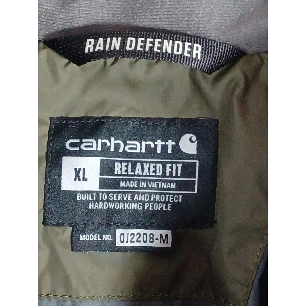 Carhartt Gilliam Jacket Rain Defender XL‎ Puffer Olive Green 0J2208M Lightweight